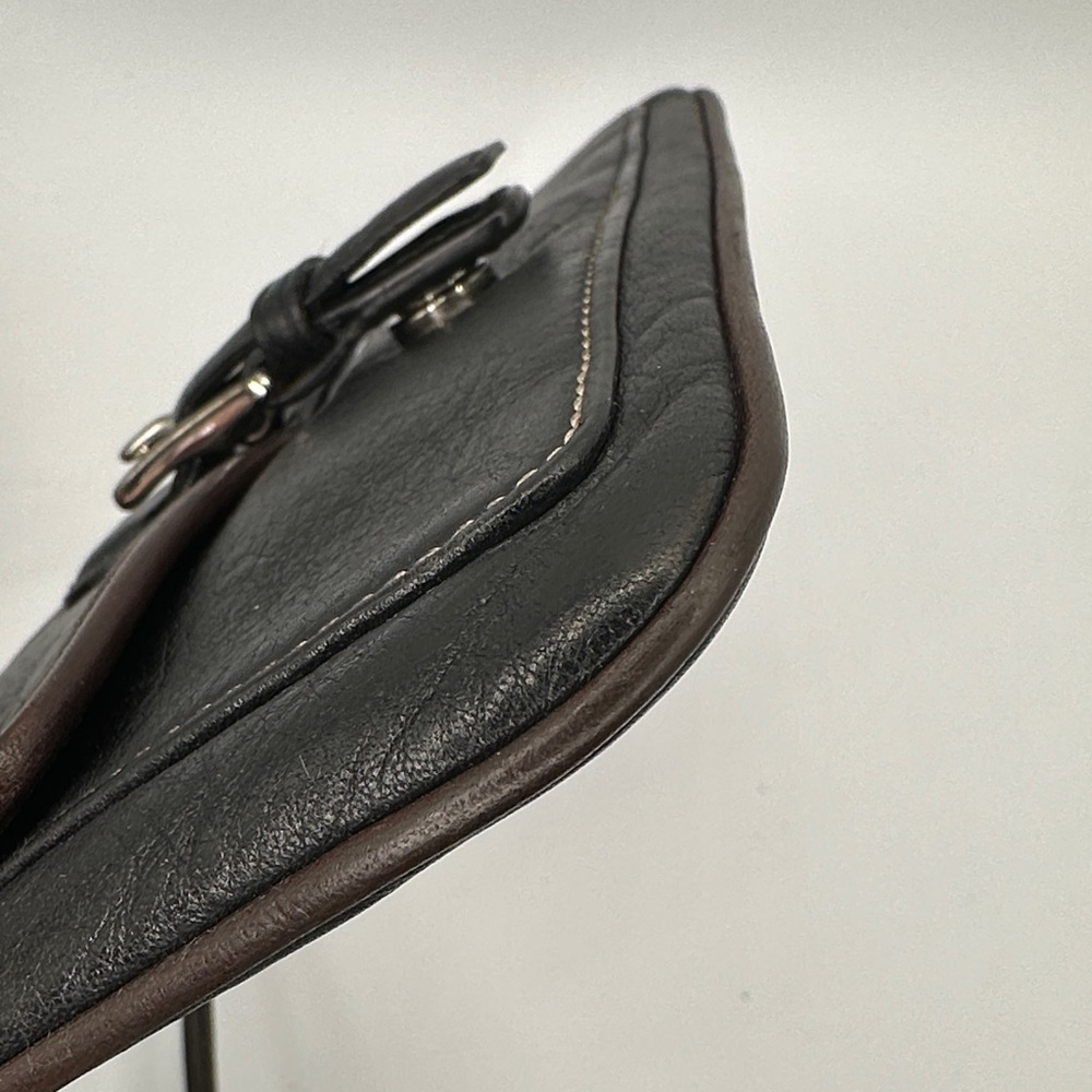 Coach Black Leather Wristlet with Buckle Accent - Picture 6 of 8